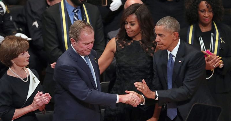 Michelle Obama cancels book tours to Paris and Berlin to attend George HW Bush's funeral and 'celebrate his exemplary life'