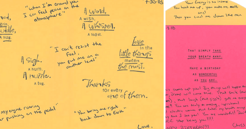 Chris Watts sent letters and cards to his mistress with cheesy lines including romantic song lyrics
