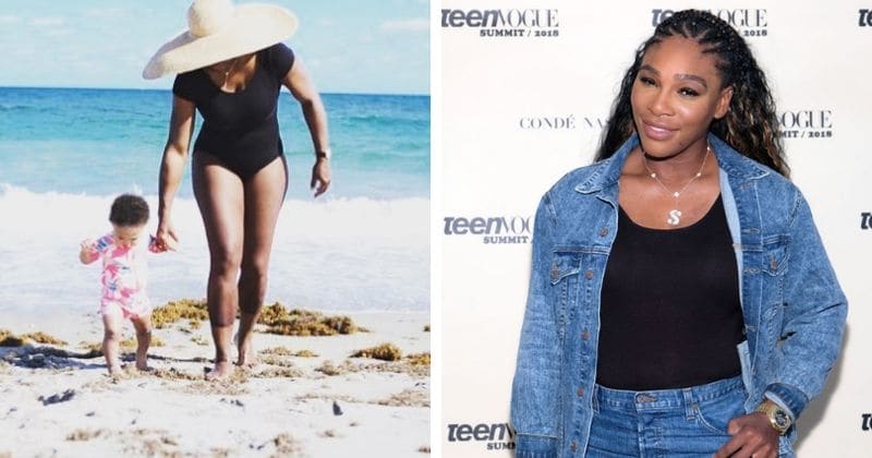 Serena Williams shares cute photo of daughter Olympia as the duo walk hand-in-hand on the beach
