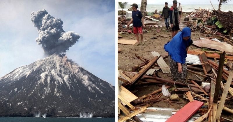 Massive tsunami strikes Indonesia without any warning leaving 222 dead and nearly 900 injured