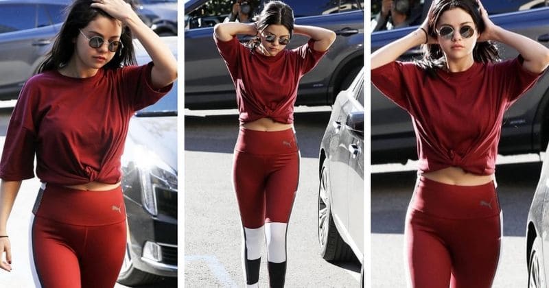 Selena Gomez slays in burgundy workout set as she leaves second grueling Pilates class following rehab stint