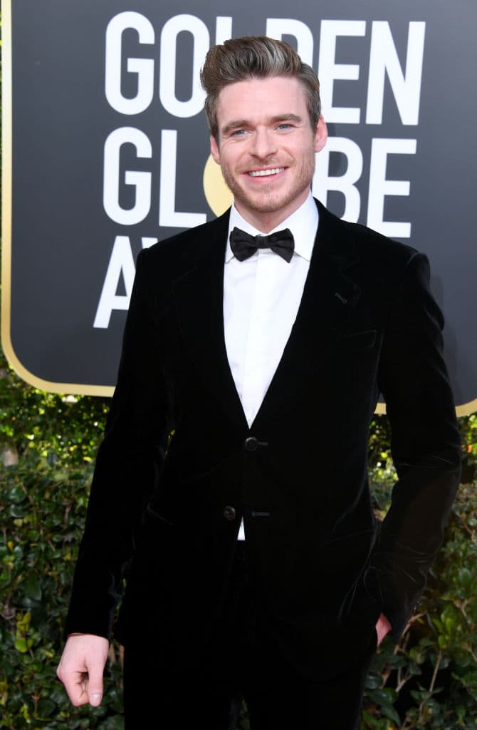 Richard Madden, the star of 'The Bodyguard' looks exquisite in his black suit (Getty Images)