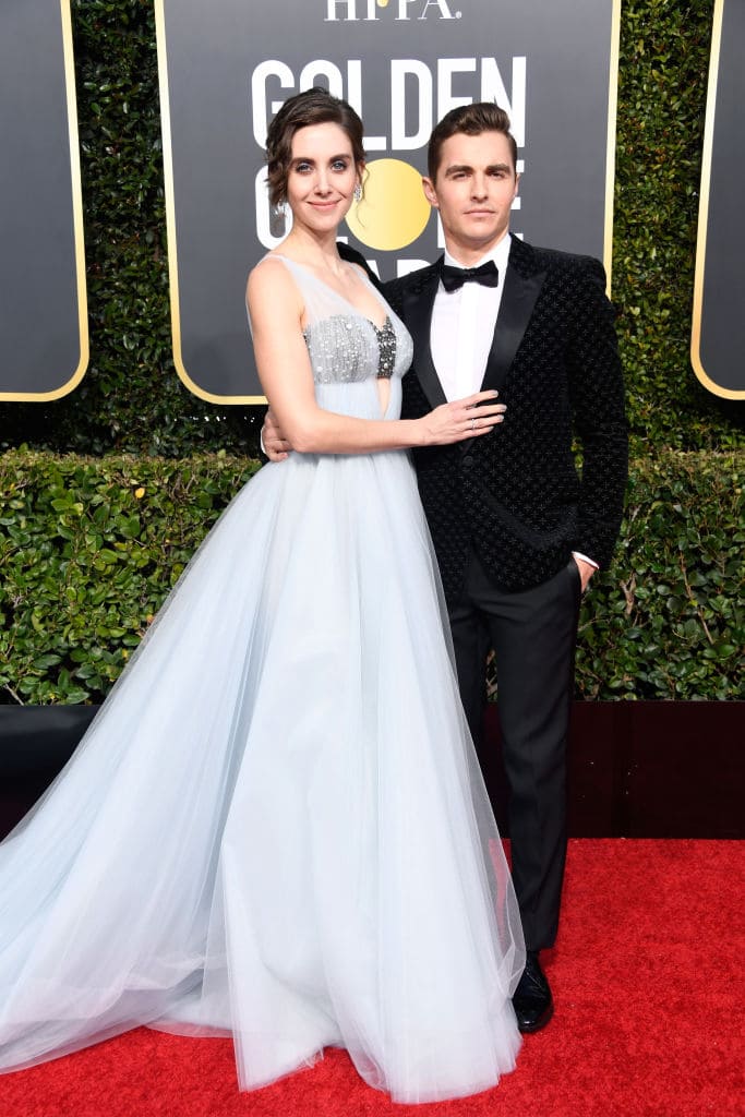 Alison Brie (L) and Dave Franco attend the 76th Annual Golden Globe Awards at The Beverly Hilton Hotel on January 6, 2019 in Beverly Hills, California. (Photo by Frazer Harrison/Getty Images)