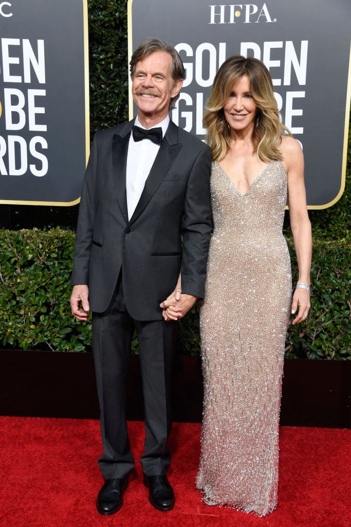William H. Macy (L) and Felicity Huffman attend the 76th Annual Golden Globe Awards at The Beverly Hilton Hotel on January 6, 2019 in Beverly Hills, California. (Photo by Frazer Harrison/Getty Images)