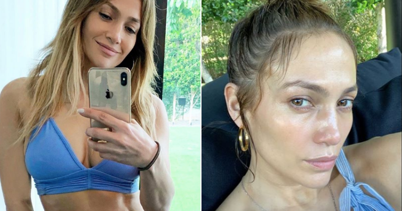 Jennifer Lopez, 49, bares her famous curves and washboard abs in sports bra after a workout at the gym