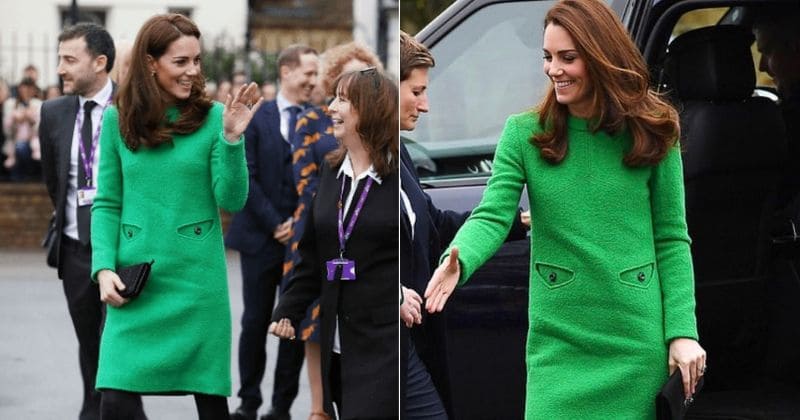 Kate Middleton wears 'world's angriest dress' as royal fan notices 'a face' in her $2,500 bright green Eponine frock