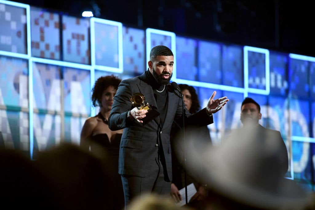 Drake accepts Best Rap Song for 'God's Plan' onstage during the 61st Annual GRAMMY Awards at Staples Center on February 10, 2019 in Los Angeles, California. (Photo by Emma McIntyre/Getty Images for The Recording Academy)