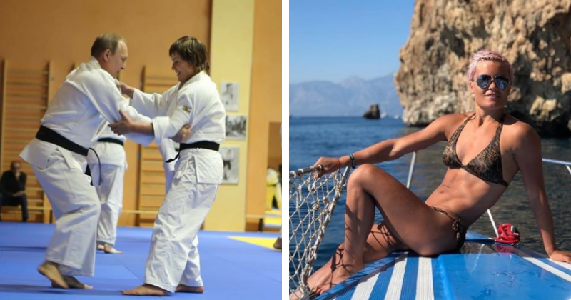 Vladimir Putin "sent flying" during bout with judo Olympic medalist, who gets kiss on head for effort