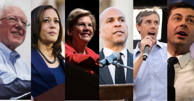 Democratic contenders running against Trump in 2020 including Joe Biden, Bernie Sanders, Kamala Harris, Beto O'Rourke, and more