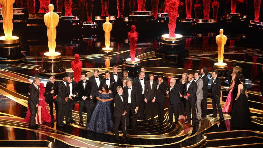 Cast and crew of 'Green Book' accept the Best Picture award onstage during the 91st Annual Academy Awards at Dolby Theatre on February 24, 2019 in Hollywood, California. (Photo by Kevin Winter/Getty Images)