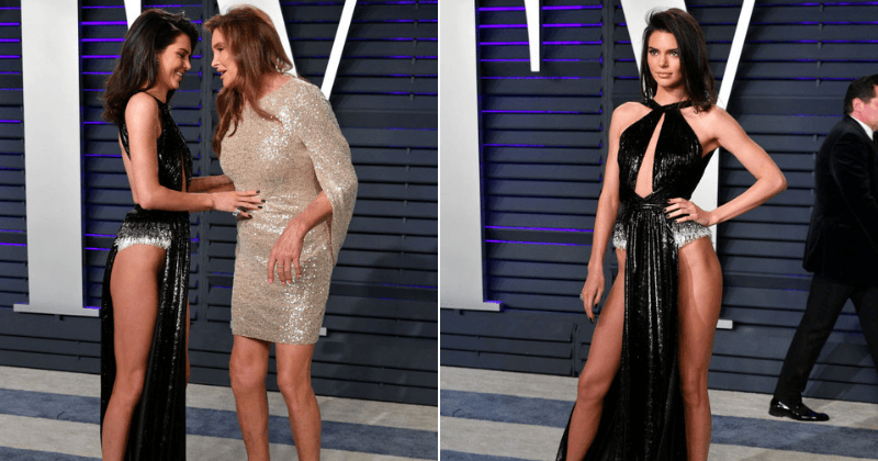 Kendall Jenner turns heads in shocking racy dress as she poses with Caitlyn Jenner in Oscars afterparty