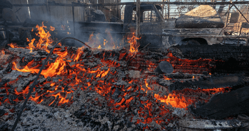 Car crash after high speeed police chase sparks wildfire in California burning more than 300 acres