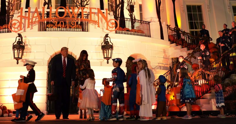 Trump administration asked staffers' children to create a 'Build The Wall' mural at White House Halloween party