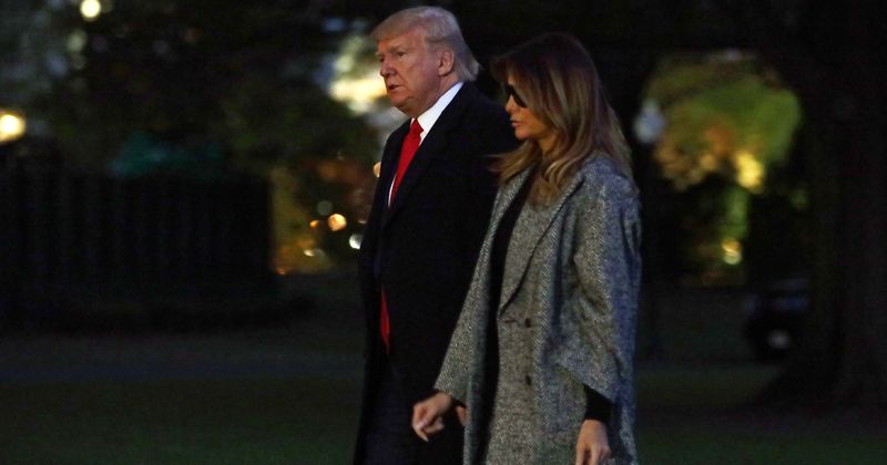 Melania Trump looks stylish as she beats Arctic blast in oversized gray jacket after spending the weekend in New York