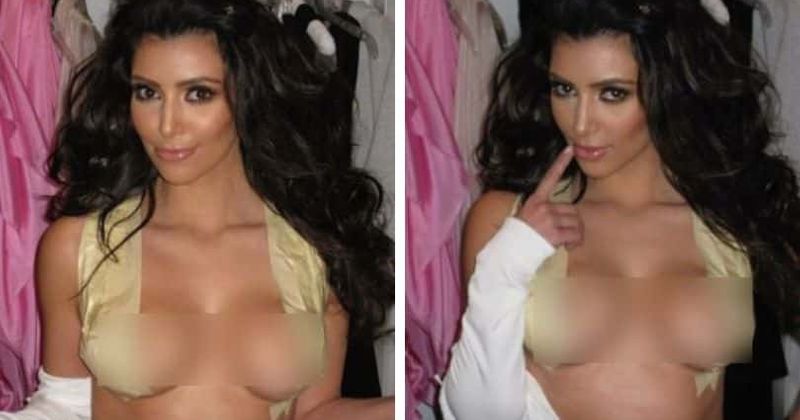Topless Kim Kardashian breaks the internet again, this time with boob tape