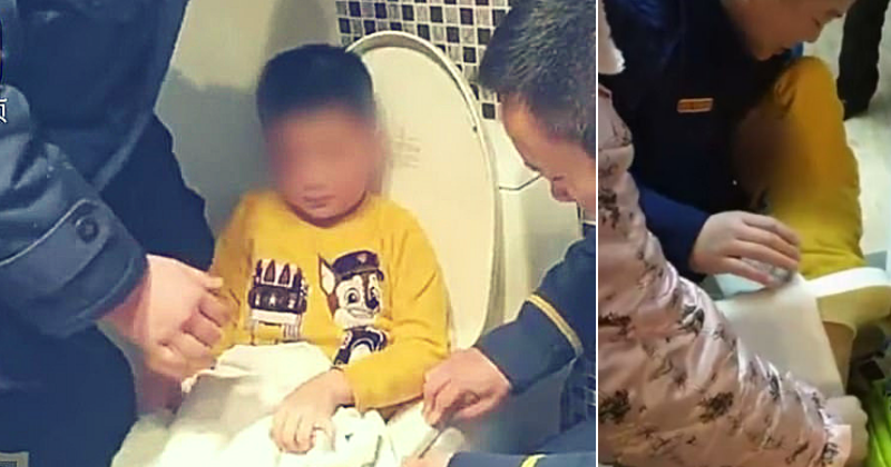 Six-year-old boy stuck in toilet seat after playing on his cellphone for too long, gets rescued after two hours