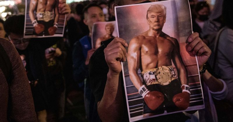 Team Trump reignites jokes over president's Rocky picture after they claim there's 'no evidence' it was 'doctored'