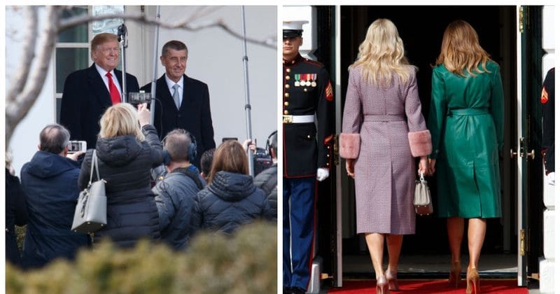 Donald Trump leaves Melania standing out on the White House driveway and she literally shrugs