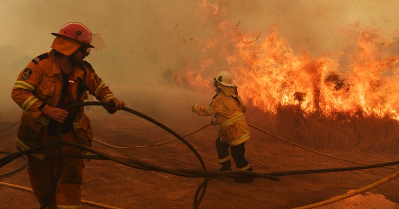 Three 12-year-old boys caught deliberately lighting fires on Australia's South Coast even as 150 bushfires rage across the region