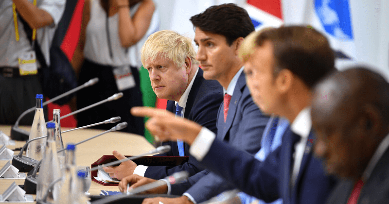 Justin Trudeau, Emmanuel Macron, and Boris Johnson caught gossiping about Trump in embarrassing video from NATO reception