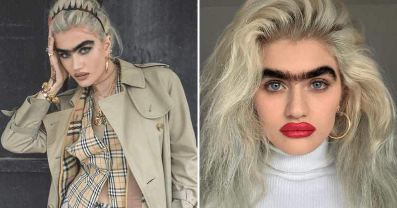 Model with jet-black monobrow says she receives death threats over her bushy facial hair