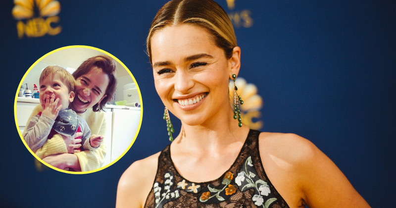Emilia Clarke gets on with her godmother duties before returning to play Mother of Dragons on 'Game of Thrones' finale
