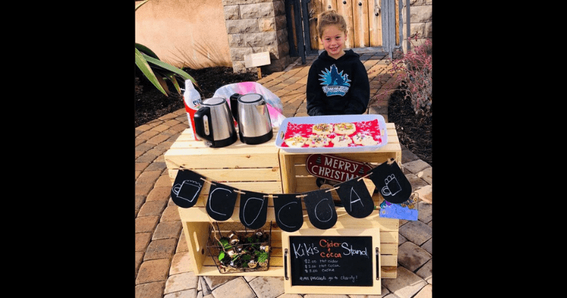 California girl, 5, sells cocoa and cookies to raise money to help pay off lunch debts for 123 students