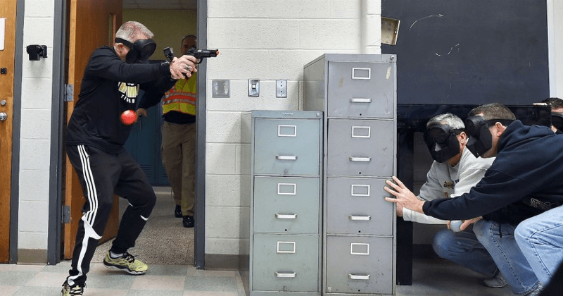 Teachers shot 'execution style' with pellet guns during active shooter training at Indiana school