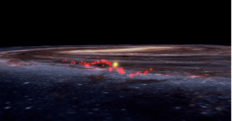 Giant wave of interconnected stellar nurseries, largest gaseous structure in Milky Way, discovered