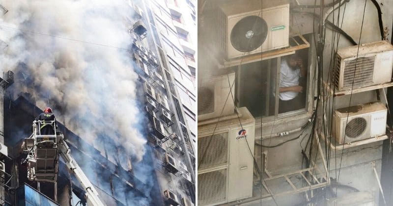 High-rise building catches fire in Dhaka, several people seen jumping to their death from blazing tower
