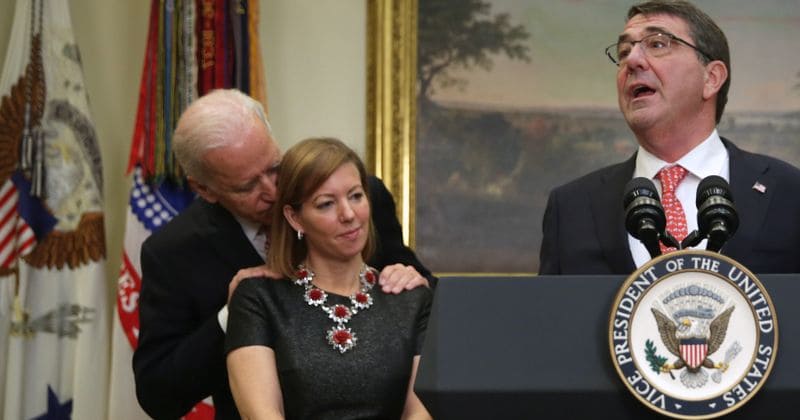 Stephanie Carter says Joe Biden's viral picture of him touching her shoulders is 'misleading'