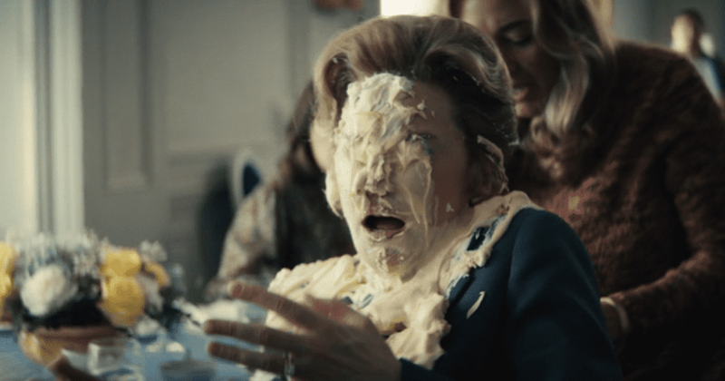 'Mrs America' Episode 7: Phyllis getting face-slammed by a pie has fans calling it the 'best cold open ever'