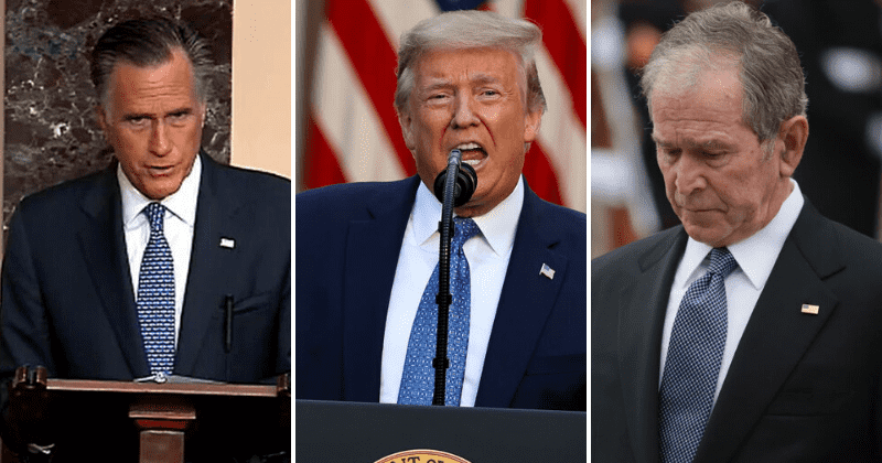 George W Bush and Mitt Romney won't back Trump's re-election, some GOP leaders plan to support Biden