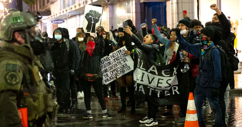 Seattle cops blasted for macing seven-year-old and causing burns after video goes viral: 'You did a great job'