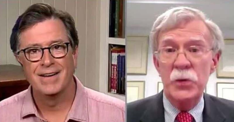 John Bolton admits he voted for Trump instead of Hillary, Stephen Colbert asks 'how could you be so naive?'