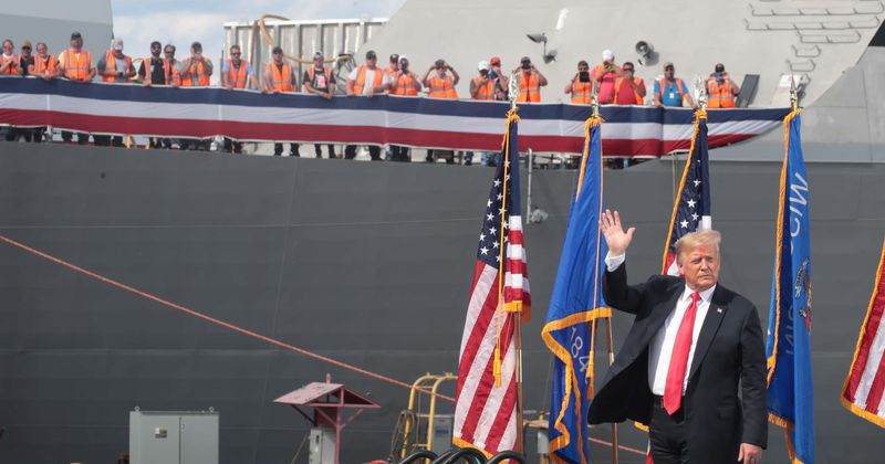 Trump brags about redesigning Navy ships to make them 'beautiful' at Wisconsin despite trailing Biden in state