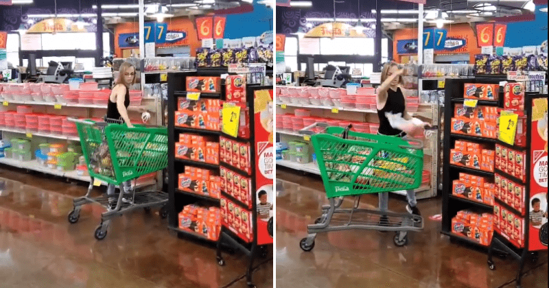 Texas 'Karen' throws food at store and rants about 'dumba** motherf**king rules' after being told to wear mask