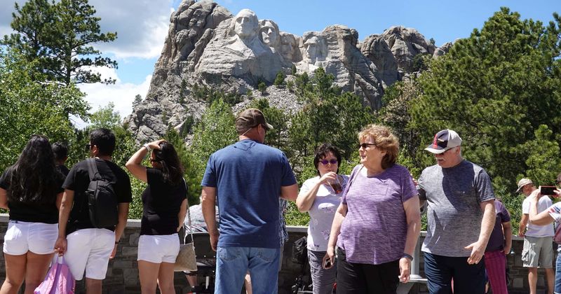 No masks or social distancing at Mount Rushmore Fourth of July event, Internet says 'Trump really hates people'
