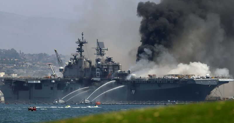 Fire aboard USS Bonhomme Richard doused after 4 days, but warship's future remains uncertain