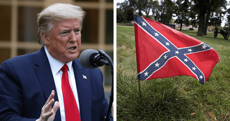Trump says Confederate flag represents South and 'freedom of many things', insists it isn't offensive