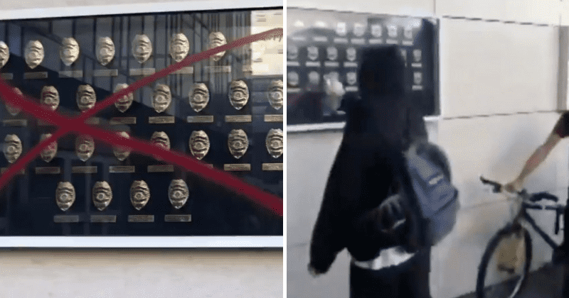 LAPD memorial dedicated to fallen officers defaced with 'disgusting, vile' messages in CCTV footage