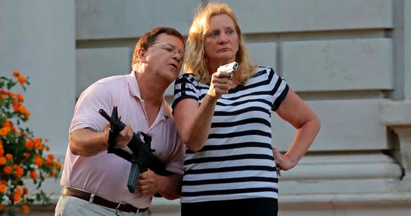 St Louis couple who pointed guns at BLM protesters claim cops have footage of armed rioters on their porch