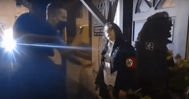 Portland protesters yell 'Nazi' at woman wearing swastika armband, she replies 'didn’t say anything racist'