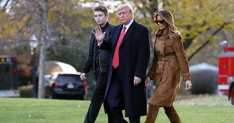 Does Barron know Melania doesn't like Trump? Video shows another snub as FLOTUS refuses to hold hands with Prez