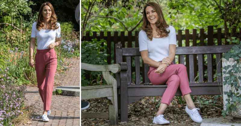 Kate Middleton rocks casual chic look with white t-shirt and trousers while visiting 'lockdown babies'