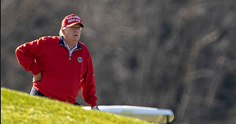 Donald Trump exclaims 'I hate this f***ing hole' after hitting golf ball into nearby lake over Thanksgiving