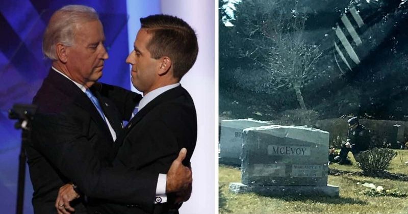 Who was the police officer kneeling at Beau Biden's grave during inauguration? Internet moved by 'powerful' photo