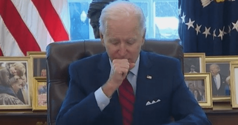 Is Biden okay? POTUS coughs, reads from note cards and refers to Trump as 'President' as he signs executive orders