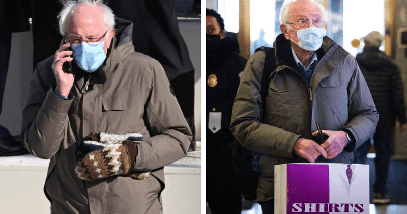Bernie Sanders reignites viral meme with shopping bag marked 'shirts', Internet says it has 'pants, obviously'
