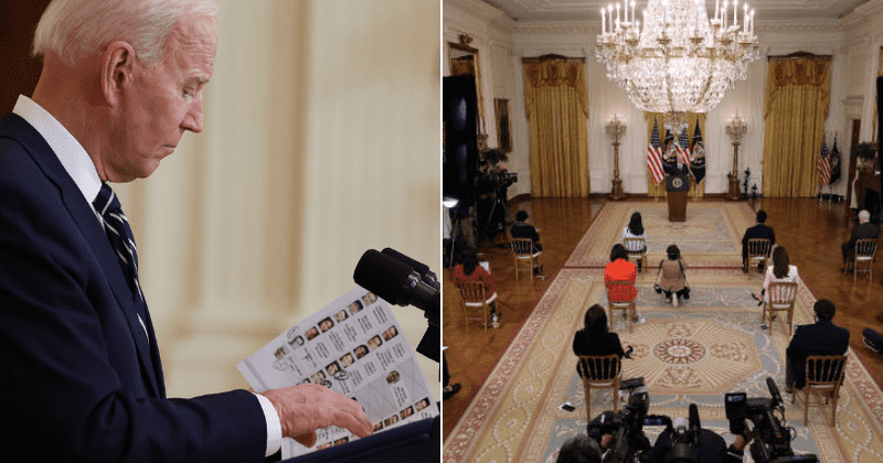 REVEALED: Joe Biden's ‘cheat sheet’ and all the ‘pre-selected’ reporters for first White House press conference